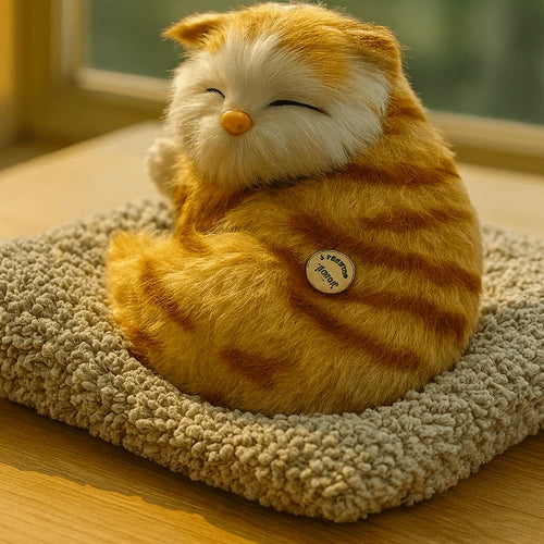 Sleeping Cat Plush Toy with Sound