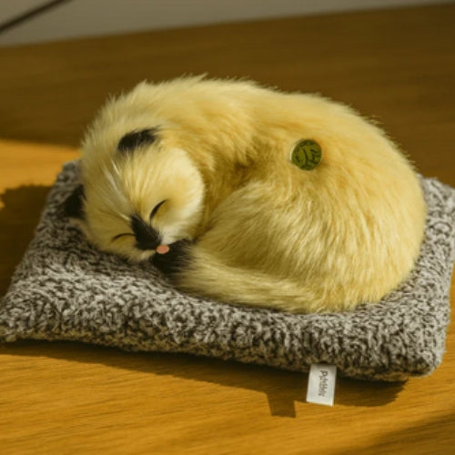 Sleeping Cat Plush Toy with Sound