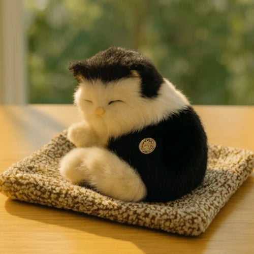 Sleeping Cat Plush Toy with Sound